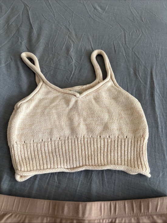 Urban Outfitters Tops - Urban Outfitters Beige Knit Cropped Tank